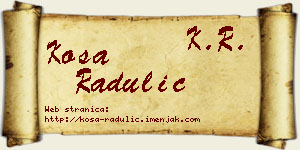Kosa Radulić vizit kartica